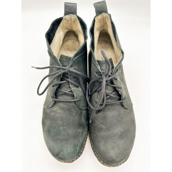 Shepherd of Sweden Leather Ankle Boots Lace Up Sheepskin Winter 9.5 - Picture 4 of 11